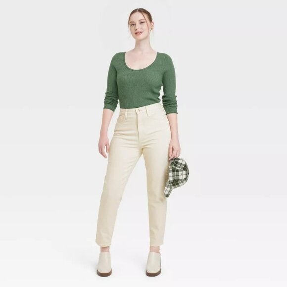 Universal Thread Women's High-Rise 90's Slim Straight Jeans White Size 14 - Picture 5 of 10